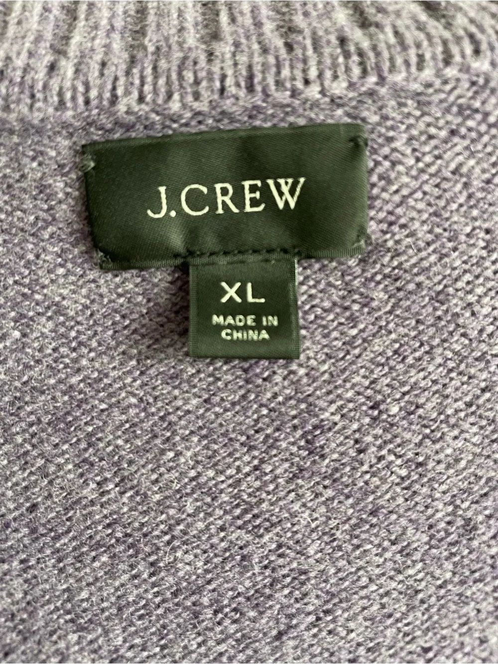 J. Crew Rugged Merino Wool Blend Heathered Purple Crewneck Sweater Classic XL